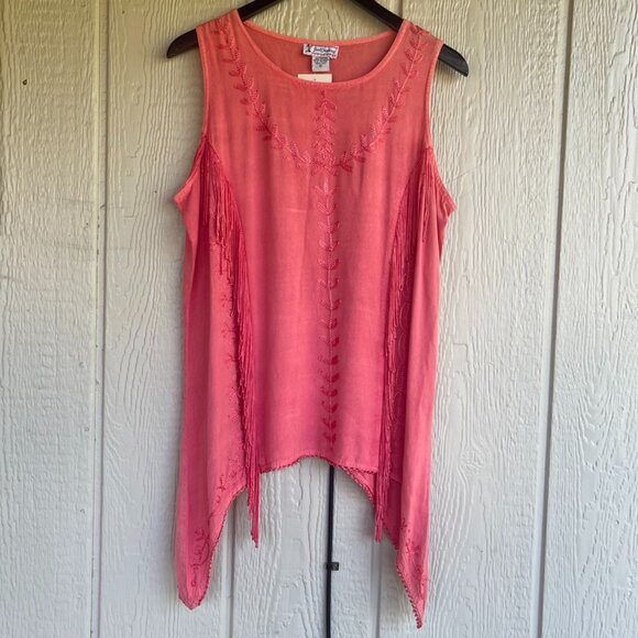"Just Cruising" brand top, orange, sleeveless top, Free Size (One Size) - Picture 1 of 6